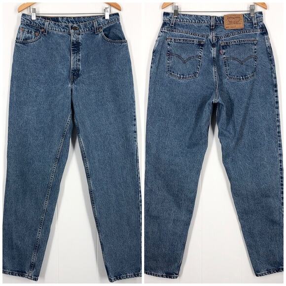 Levi’s VTG 90s 550 Jean High Rise Relaxed Fit Tapered Leg Waist 32 Tag Size 16 L - Picture 1 of 16